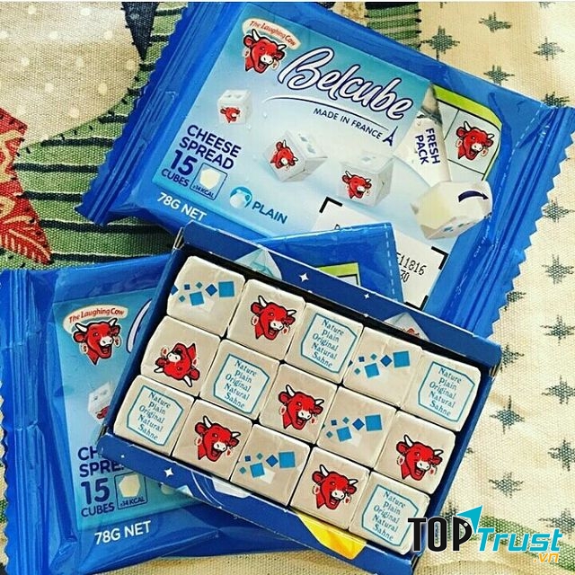 Phô mai Belcube thơm ngon, bổ dưỡng có hình thức cực kỳ độc đáo, bao gồm nhiều miếng vuông xinh xắn và đa dạng về mùi vị.