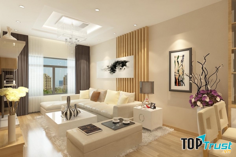Nét đặc trưng của lối thiết kế này mà sự nhấn nhá bằng màu sơn trắng kem hoặc xám