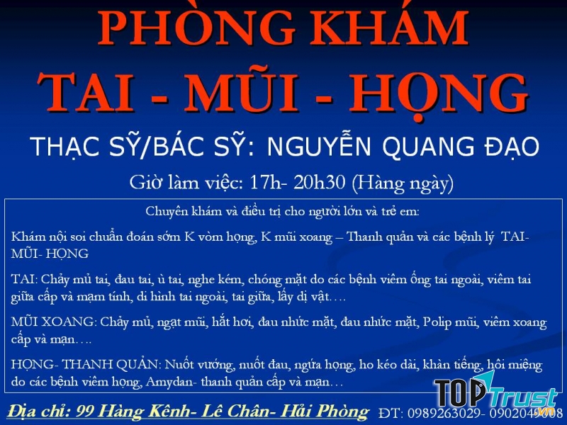 Phòng Khám Tai Mũi Họng - Nguyễn Quang Đạo