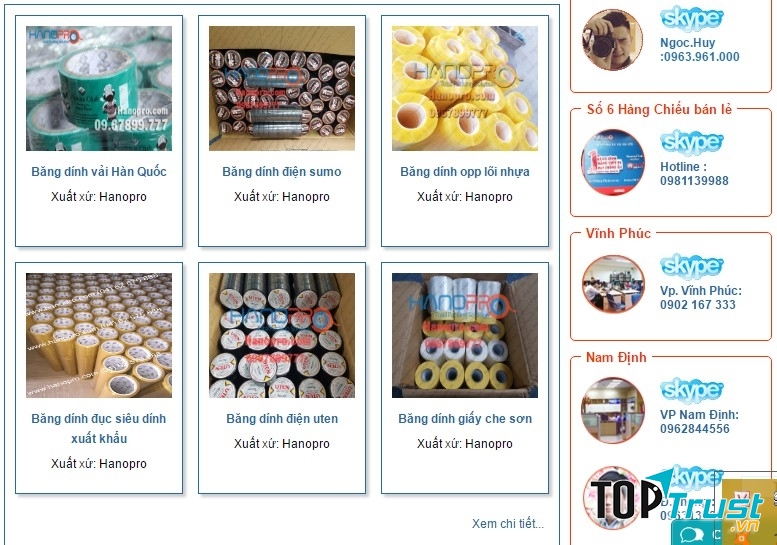 Sản phẩm phụ kiện may mặc ở Hanopro