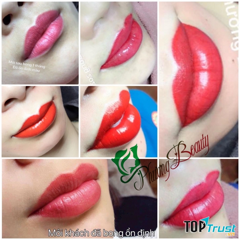 Tại Fanpage của thẩm mỹ Phương Beauty có rất nhiều ảnh môi khách hàng đẹp