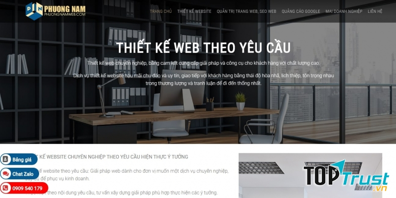 Website do Phương Nam thiết kế có giao diện đẹp mắt, ﻿ nội dung phong phú