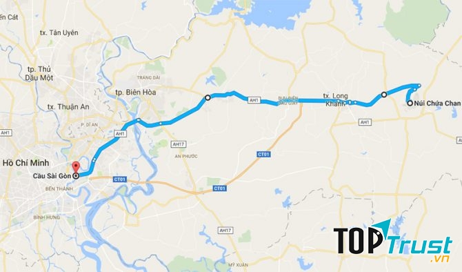 Bản đồ trekking núi Chứa Chan