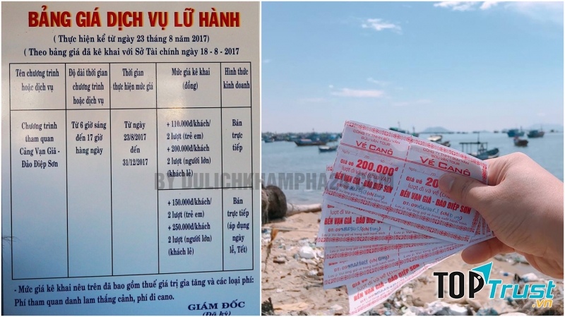 Di chuyển ra Điệp Sơn bằng tàu tại bến tàu Vạn Giã