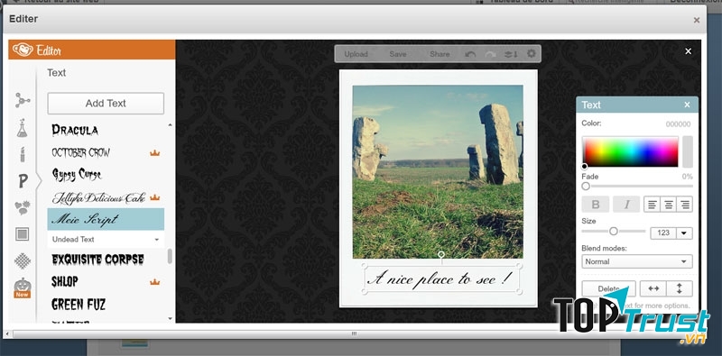 Giao diện của PicMonkey