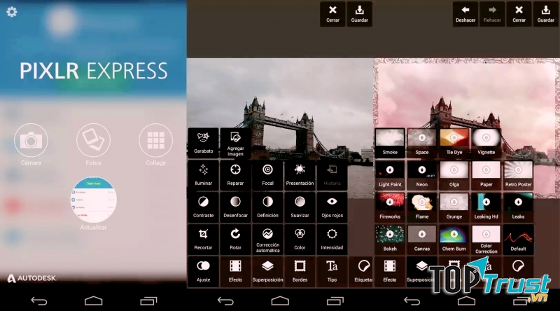 Giao diện của Pixlr.