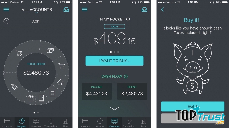 Ứng dụng quản lý tài chính PocketGuard