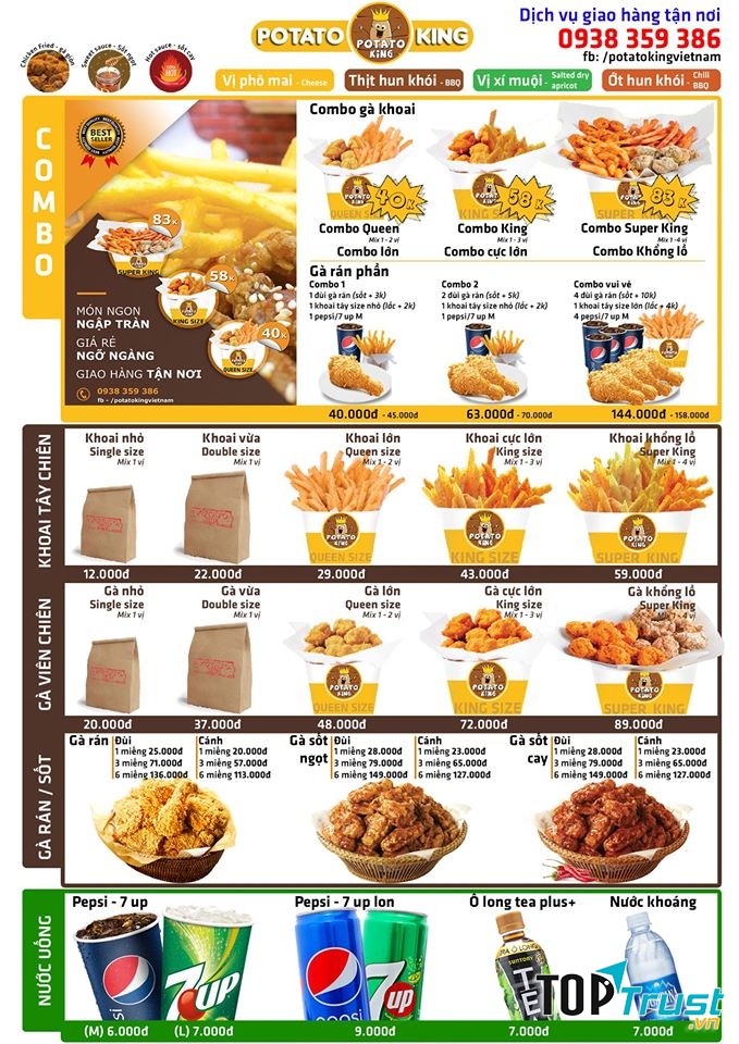 Menu đa dạng với nhiều sự lựa chọn hấp dẫn cùng mức giá hợp lí