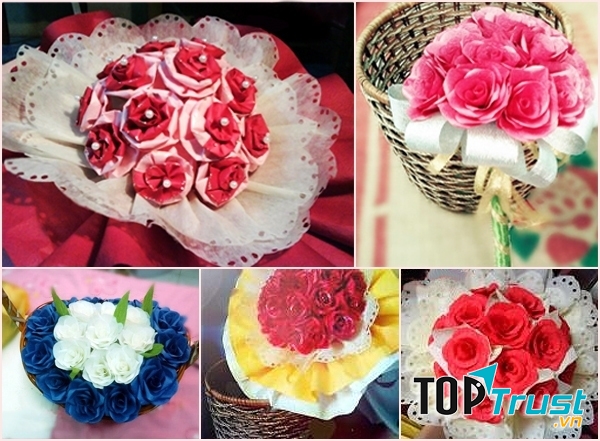 Những bó hoa giấy handmade