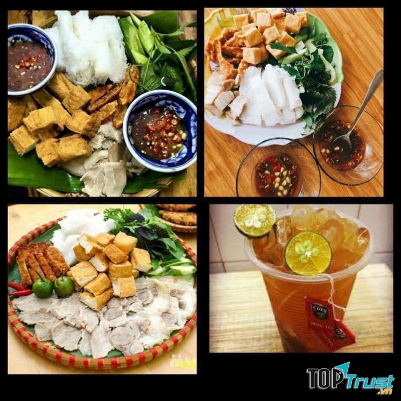 Bún đậu mắm tôm Thị Na vô cùng bắt mắt và hấp dẫn thực khách