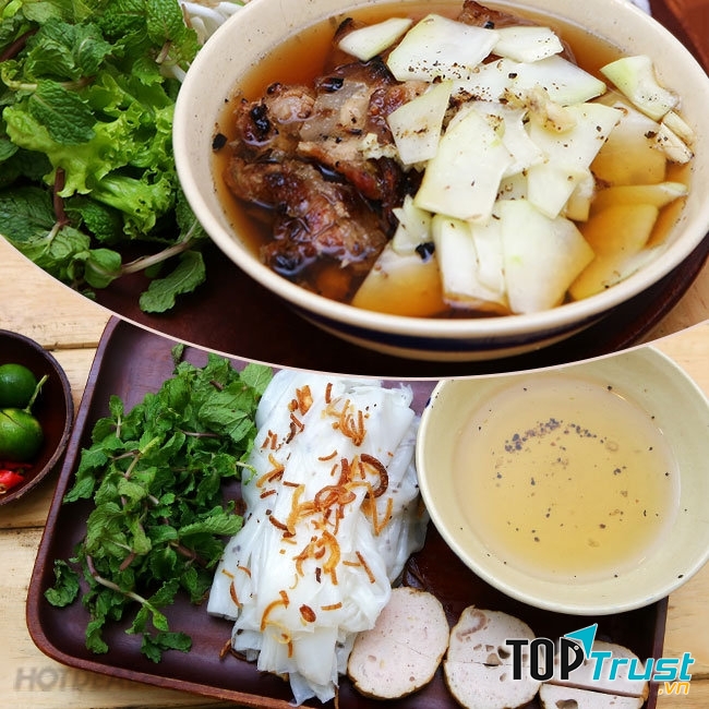 Quán bún chả nướng, bánh cuốn nóng