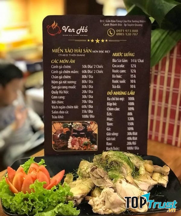 Menu đa dạng với rất nhiều đặc sản