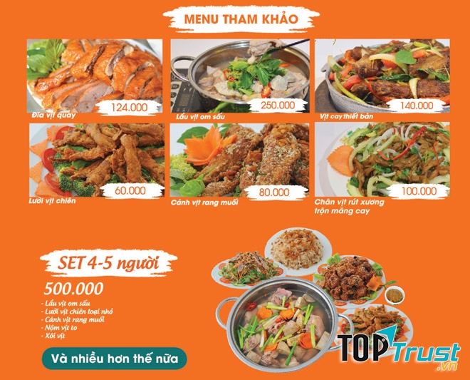 Menu một số món ăn của Vịt 29