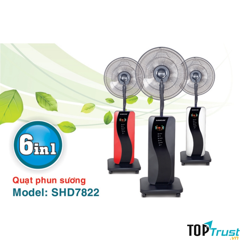 Quạt phun sương Sunhouse SHD7822 có ba màu cho bạn lựa chọn