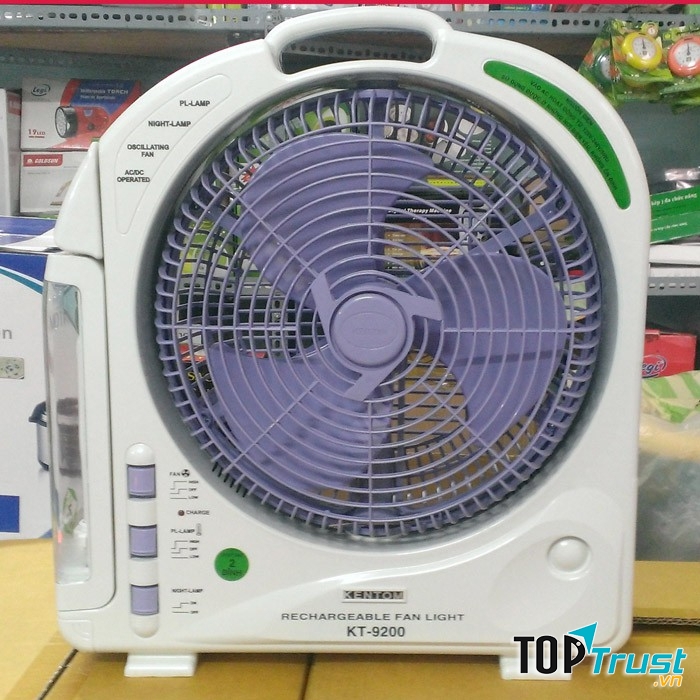 Quạt sạc điện kết hợp đèn Kentom KT-9200