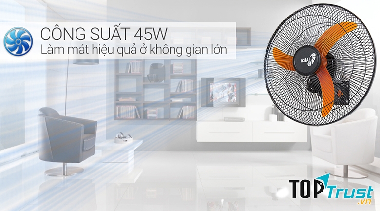 Quạt treo 2 dây Asia L16009 công suất lớn làm mát hiệu quả không gian rộng