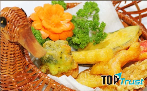 Rau củ chiên giòn giàu chất xơ