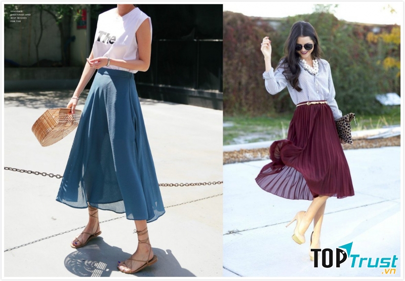 Chân váy midi là một trong những siêu phẩm của cửa hàng, cứ vừa về hàng là lại hết ngay - Hình minh họa