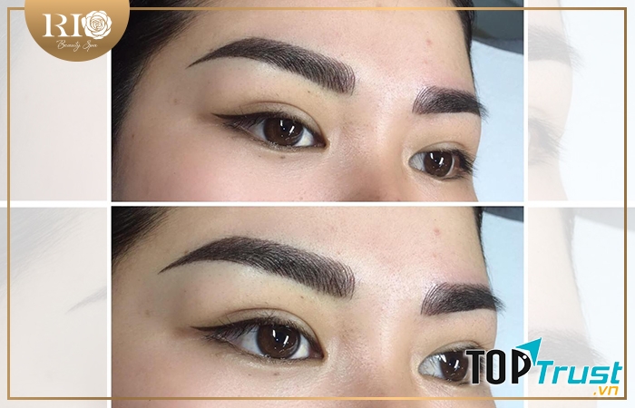 Cận cảnh kết quả phun thêu, điêu khắc chân mày tại Thẩm Mỹ Rio Beauty Spa