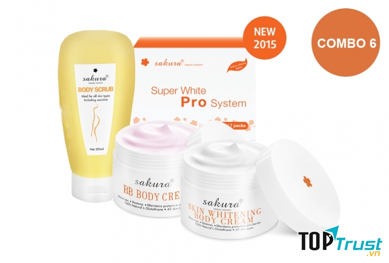 Sakura combo 6 là một bộ sản phẩm làm trắng da cao cấp đến từ Nhật Bản