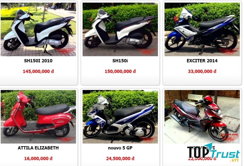 Giá bán một số loại xe cũ tại Phát Minh