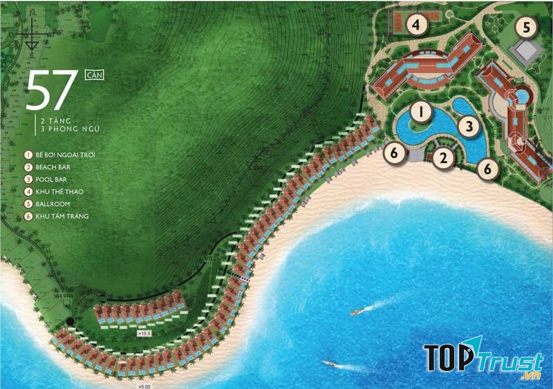 Mặt bằng tổng thể dự án biệt thự nghỉ dưỡng Vinpearl Nha Trang Resort tại Bãi Trũ