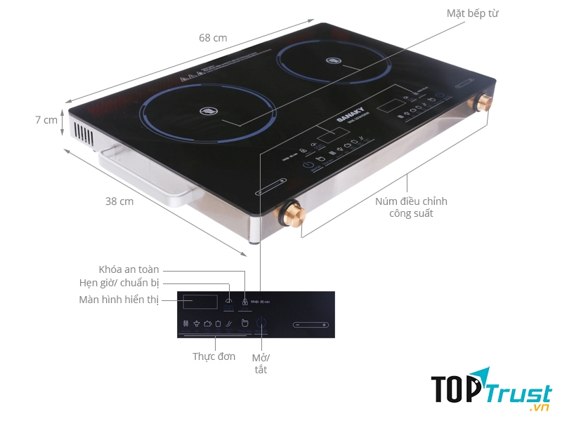 Bếp hồng ngoại đôi Sanaky SNK-203HGNW