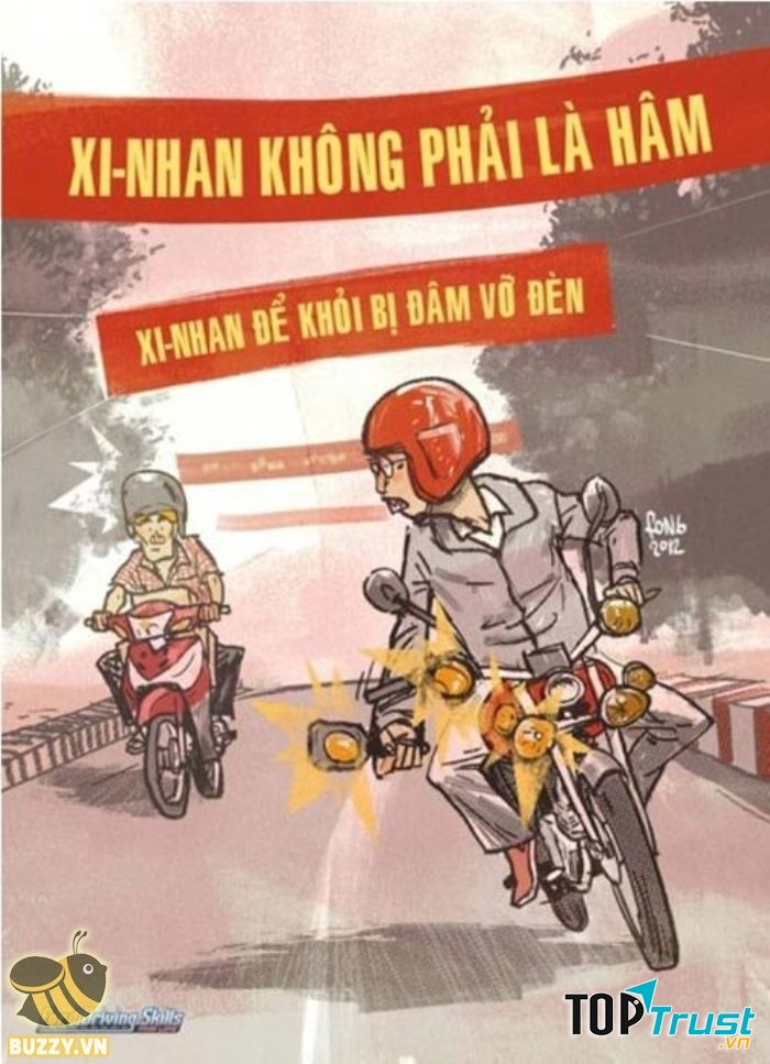Chú ý bật xi nhan khi muốn sang đường