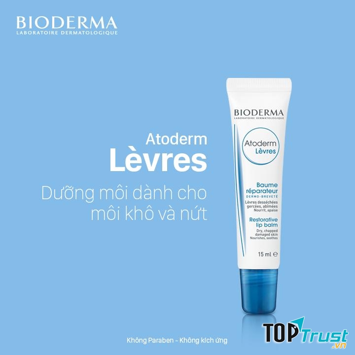 Sáp Dưỡng Ẩm Dành Cho Môi Khô, Nứt Nẻ Atoderm Baume Levres Bioderma
