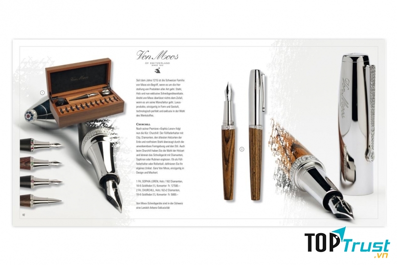 Bút của thương hiệu Schreibgeräte Maufaktur được làm từ nguyên liệu gỗ cao cấp và quý hiếm (Nguồn: Sưu tầm)