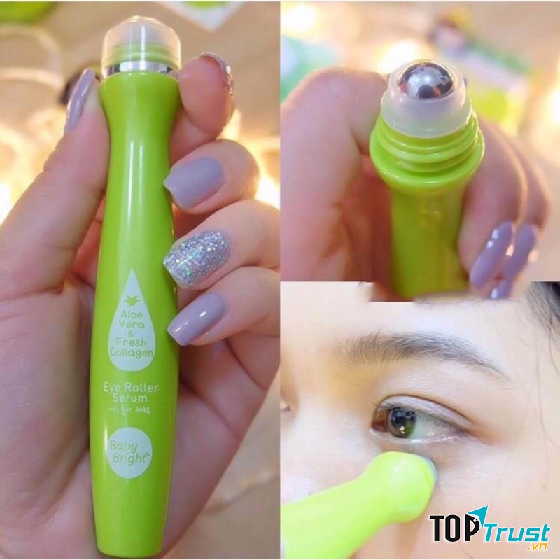 Cây Lăn Mắt Baby Bright Lô Hội Và Collagen Tươi