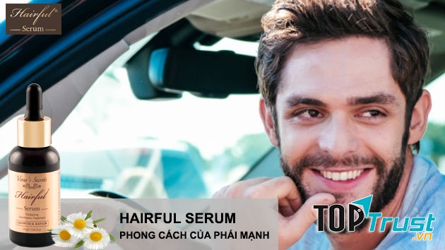 Serum mọc tóc Hairful, bên cạnh kích thích tóc mọc nhanh và dày hơn, sản phẩm còn giúp kích thích mọc râu cho nam giới, giúp phái mạnh thêm cá tính, mạnh mẽ