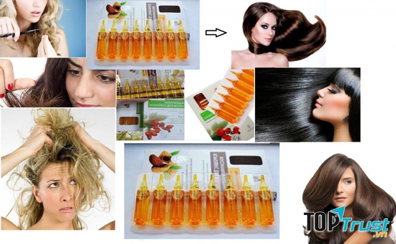 Serum Ngăn Rụng Tóc Kích Thích Mọc Tóc Của Nga với thành phần bổ sung Keratin panthenol phức hợp hỗ trợ độ ẩm tự nhiên, tăng cường cấu trúc tóc từ bên trong, sửa chữa tóc hư hỏng, chẻ ngọn từ đó kích thích sự tăng trưởng và chống rụng tóc