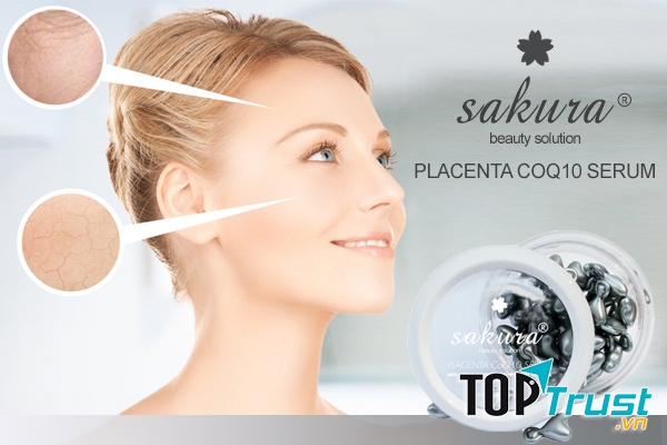 Sakura Placenta COQ10 serum dạng huyết thanh điều giúp giảm chống lão hóa chuyên sâu và làm trắng mịn da hiệu quả có thể thấy kết quả tuyệt vời trong 2 tuần sử dụng
