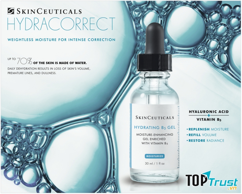SkinCeuticals Hydrating B5 có thể sử dụng một mình hoặc kết hợp với kem dưỡng ẩm hàng ngày để cung cấp thêm khả năng hydrat hóa, và cũng là một chất dưỡng ẩm lý tưởng cho da bị mụn trứng cá.