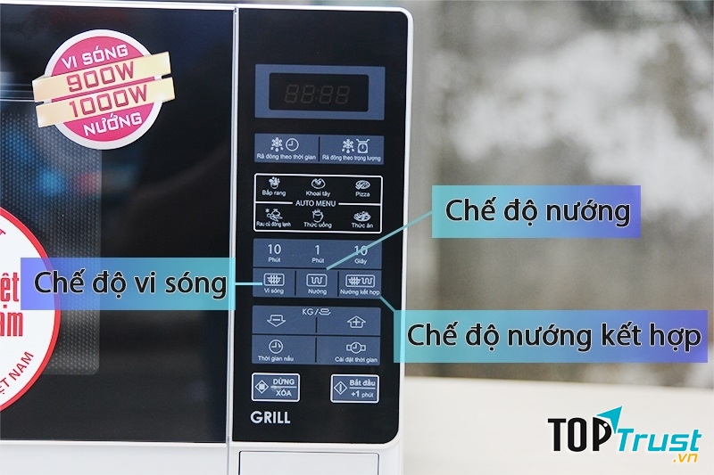 Chế độ nấu phong phú với bảng điều khiển bằng tiếng Việt dễ nắm bắt thao tác