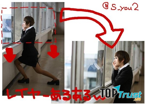 Tạo mọi tư thế để được những góc chụp đẹp nhất (nguồn ảnh: javascript://)