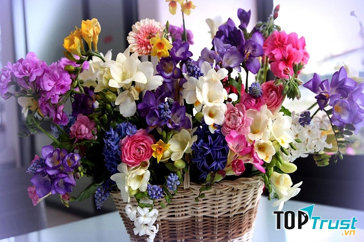 Những lẵng hoa tuyệt đẹp tại shop Minh Thư