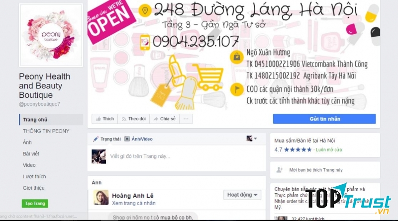 Face của Peony Health And Beauty Boutique.