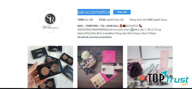 Instagram của Sarucosmetics