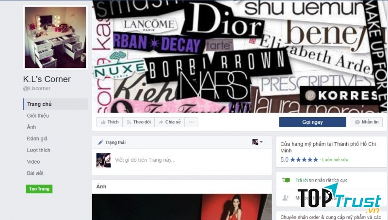 Trang Facebook của K.L’s Corner.