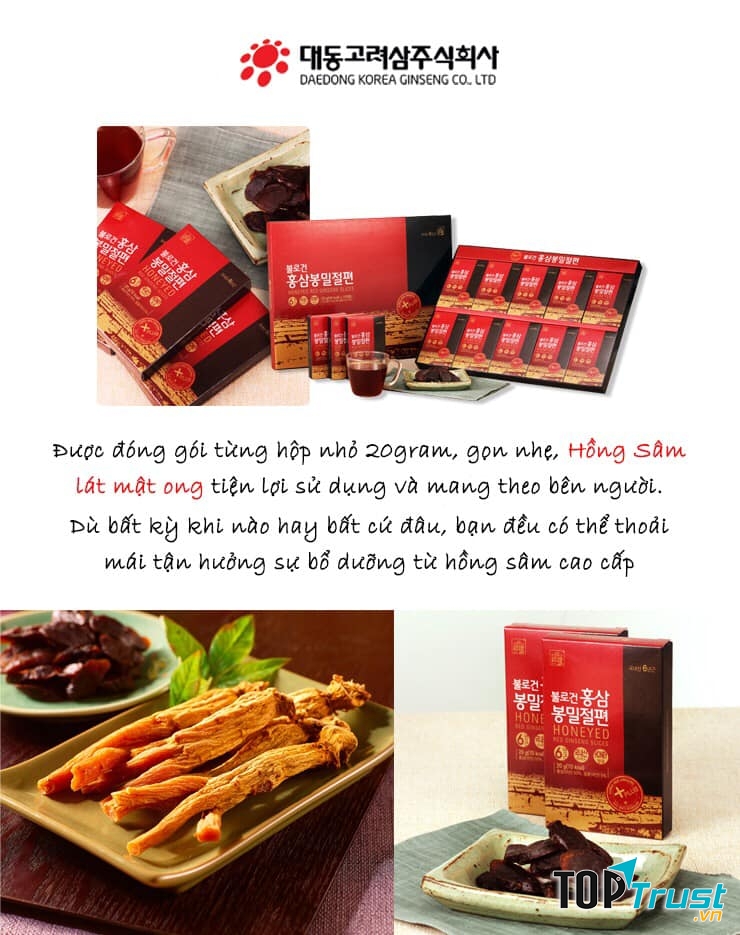 Hồng sâm lát mật ong