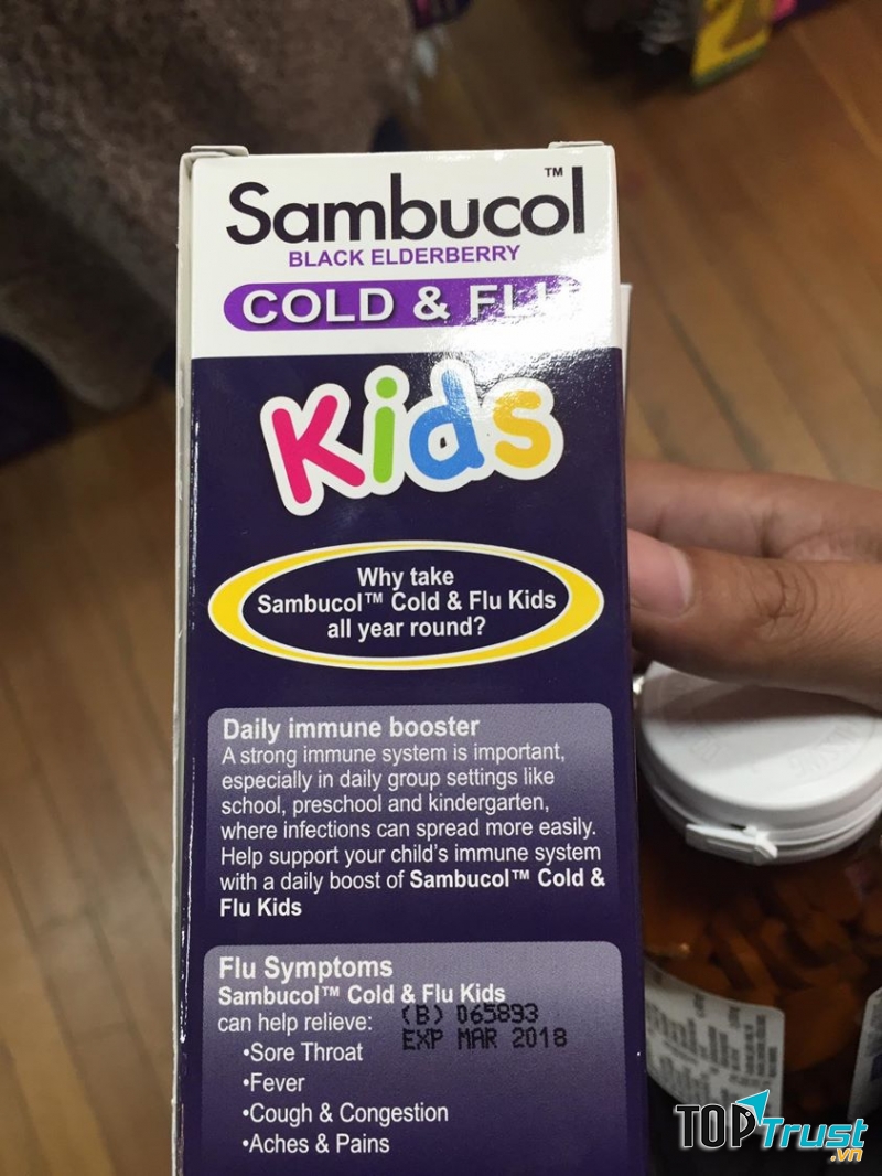 Sambucol Cold and Flu for Kids - Siro trị cảm cúm và tăng sức đề kháng cho bé của Úc