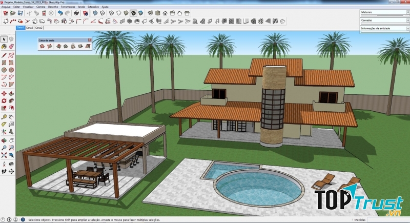 Giao diện phần mềm SketchUp