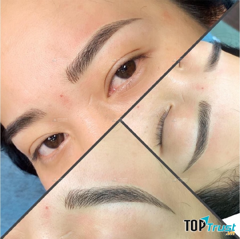 Kết quả từ khách hàng sau khi thực hiện điêu khắc chân mày tại Skincare Thiện Nhân