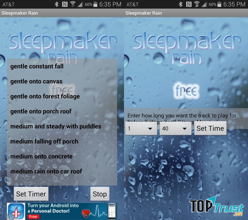 Sleepmaker Rain mang những tiếng mưa đến bên bạn (Nguồn: Android Central)