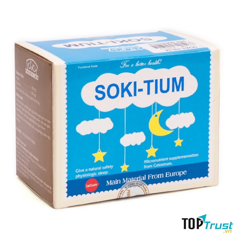 Soki-Tium 12 Gói - Bột Hòa Tan Giúp Trẻ Ngủ Ngon