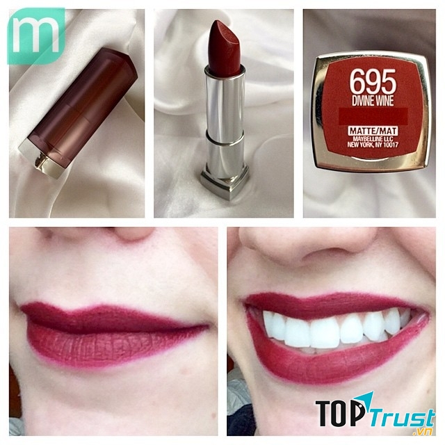 Màu Divine Wineon của son Maybelline color sensational creamy matte