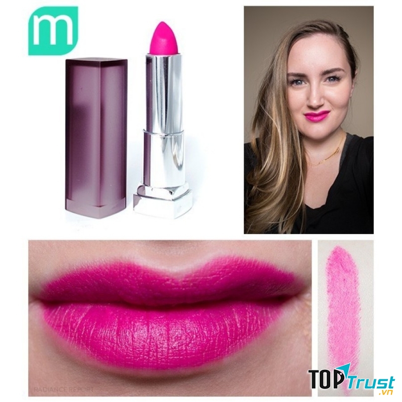 Son Maybelline color sensational creamy matte màu Faint For Fuchsia