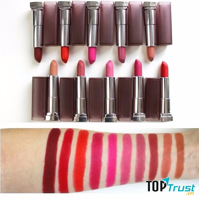 Bảng màu son Maybelline Color Sensational Creamy Matte